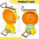 2 Pcs Solar Flashing Traffic Lights Solar Warning Lights Industrial Warning Traffic Safety Barricade Signal Flashing 2 Sided Visibility LED (Amber)