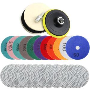 Marble Polishing Kit, 4-inch Diamond Polishing Pads, 12 Pieces Wet/Dry Granite Stone 50-6000 Grit Polishing Pads, Suitable for Polishing Granite and Marble Countertops (12 Pcs Diamond Polishing Pads)