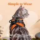 rabbitgoo Cat Harness and Leash Set for Walking Escape Proof, Adjustable Soft Kittens Vest with Reflective Strip for Cats, Comfortable Outdoor Vest,Light Orange,L