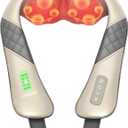 Cordless Neck Massager with Heat, Deep Kneading Neck Shoulder Massager for Pain, Shiatsu Back Massager Pillow, Gifts for Men, Women (Beige)