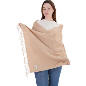 Winter Scarf for Women Cashmere Feel Pashmina & Blanket Wrap Cozy Fashion Shawl Ideal Christmas & Holiday Gift (Camel)