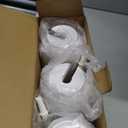 HAMITOR Toilet Bowl Brush Holder Set: Curved Design with Holder for Deep Cleaning Under Rim - Compact Hidden Scrubber for Small Space - Modern RV Bathroom Accessories - 3 Pack (White)