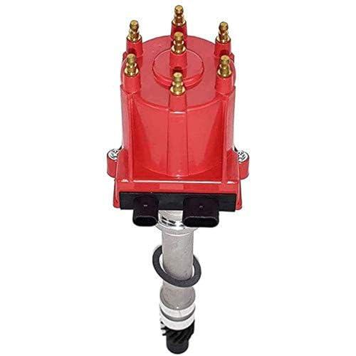 A-Team Performance Ignition Distributor 4.3L V6 TBI EFI - Red Distributor Cap Rotor Kit - Red Cap & Rotor Upgrade - Compatible with GMC & Chevy 262 Engine C/K Trucks 1985-95