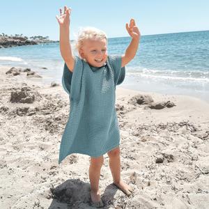 ZICOTO Soft Hooded Beach Towel for Kids - Cute Towel for Babies and Toddler Made of Waffle Cotton - Perfect Lightweight and Absorbent for Bath, Beach, Pool (Green), 18M-3Y