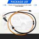 HC3Z18A984A Radio Antenna Base Mount with Cable Compatible with Ford F-250 F-350 Super Duty 2017-2024 Antenna Base Replaces OE# HC3Z-18A984-A 926-535