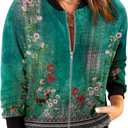 CRAZY GRID Women's Zip Up Jacket Casual Long Sleeve Sweatshirts Fall Coat Outerwear Windbreaker with Pockets S-XXL (M)