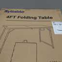 Folding Table 4 Foot,Portable Heavy Duty Plastic Utility Table,White