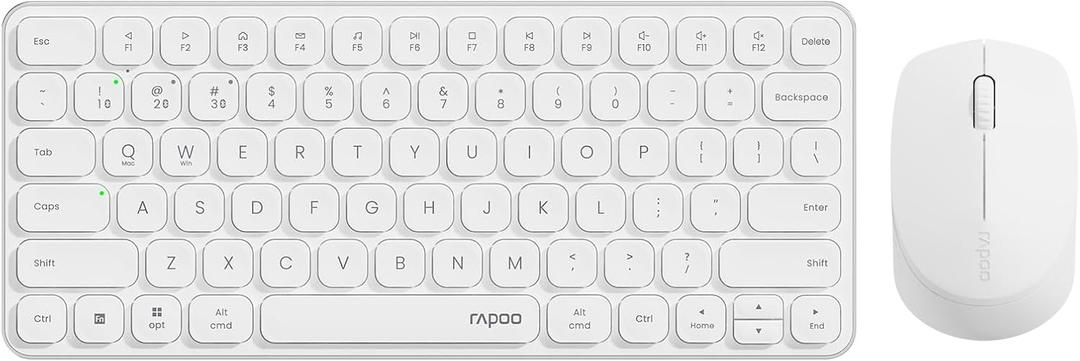 Rapoo 9010M Multi-Device Keyboard and Mouse Combo, 2.4GHz/Bluetooth 5.0/4.0 Wireless Keyboard & Mouse Set for Windows/Mac/Linux/Chrome, Support 4 Devices, Low-Profile Silent Click, Battery Powered