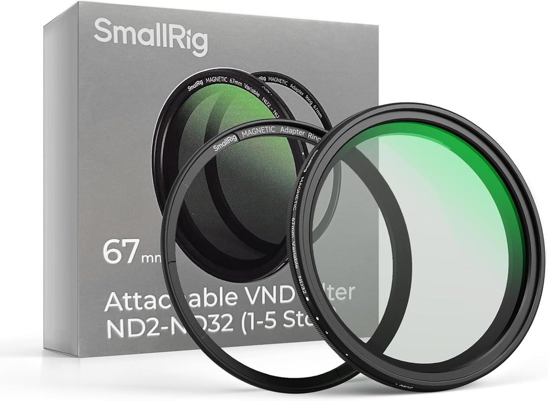 SmallRig 67mm Magnetic Variable ND Filter ND2-ND32 (1-5 Stops) + 67mm Threaded Filter Ring, No X Cross HD Optical Glass Waterproof Scratch Resistant Magnetic Adjustable Neutral Density Filter - 4581