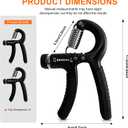 Adjustable Hand Grip Strengthener, 5-60 kg Resistance Range, Multiple Exercise Methods, Black, Set of 2
