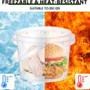 Mifoci 50 Pcs Food Clear Bucket Plastic Gallon Bucket Round Reusable Ice Cream Containers with Lids and Handles Airtight Clear Plastic Tub Freezer Reusable Pail for Popcorn Kitchen Drinks Home(8oz)