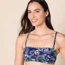 Amazon Essentials Womens Bandeau Swim Top (X-Large, Deep Blue Paisley)