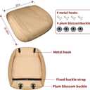 2pcs Car Seat Covers for Upgrade Leather,Car Seat Protector Water Proof Material,No Slip Soft,Side Wrapping,Bottom Seat Covers Universal for Most Automotive,Vans,Trucks,Suvs (Beige)