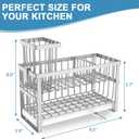 Hvisso 2-Tier Kitchen Sink Caddy with High Brush Holder, Sponge Holder for Sink, Kitchen Storage Organization Sponge Rack, Home Apartment Essential Gadgets Accessories (Silver)