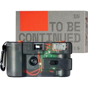 to Be Continued (TBC) Reusable 35mm Film Camera – Transparent Design, 28mm Wide Lens, Reloadable and Analog, Built-in Flash, Point and Shoot