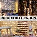 Solhice LED Curtain Lights Outdoor 20ft x10ft, 600 LED Plug in Hanging String Lights Indoor Bedroom, Twinkle Light Backdrop for Outside Wedding Decor, Warm White (Not Connectable)