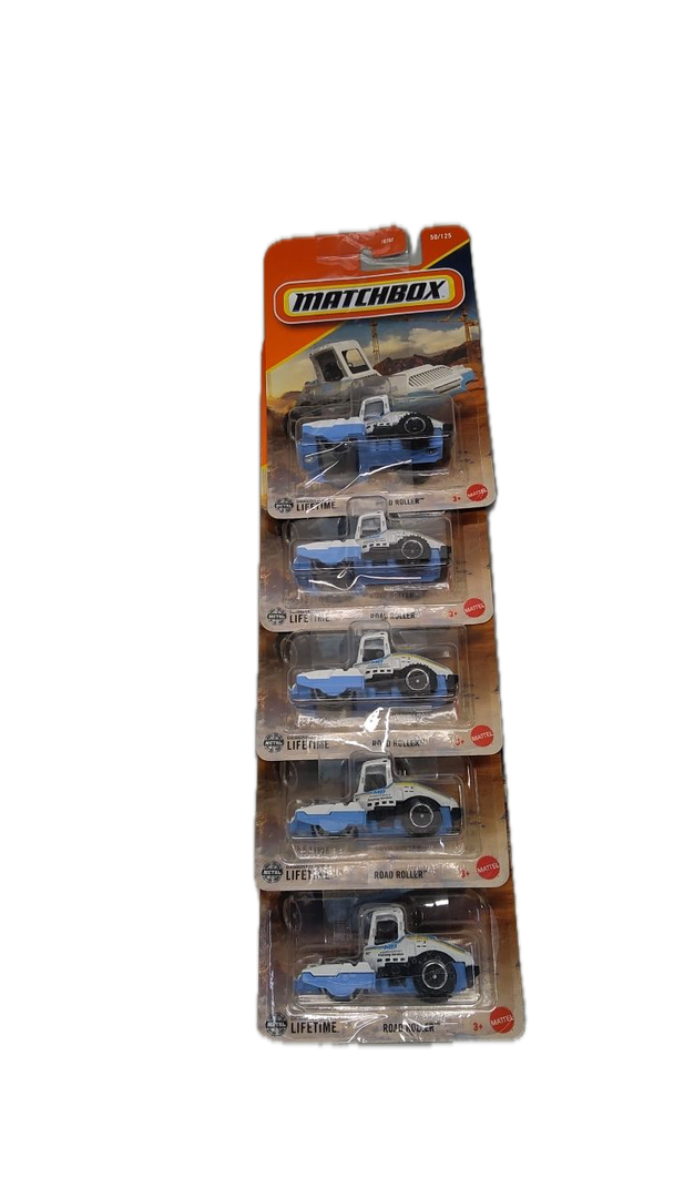 Matchbox Road Roller Blue & White, 5 Pack