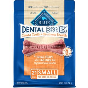 Blue Buffalo Dental Bones Small Natural Dental Chew Dog Treats Bag Value Pack (12 Ounces (Pack of 1)) Exp: 2026/08/24