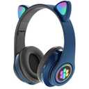 Head-Mounted Stereo Cat Claw Bluetooth Headset (Blue)