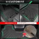 Floor Mats for Honda Ridgeline 2017-2026, Custom Fit Ridgeline Sport,RTL,TrailSport,Black Edition,RTL-E Bed Liners 1st & 2nd Row &Bed Mats, Summer Winter Protection TPE Non-Slip Mats Accessories