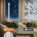 SURAIELEC 10.5'' Battery Window Candles with Dusk-to-Dawn, Christmas Taper Window Candle, 5000K Clear White LED Candle, 1.7 Narrow Base, Matte Black, 4 Pack (Rechargeable Battery Not Compatible)