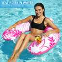 Pool Floats Adult, Inflatable Pool Floats Chair, Portable Pool Float Lounger with Cup Holders, Heavy Duty Floating Pool Floaties for Swimming Party Lake River Beach Summer Water Fun, Large