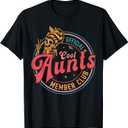 Mother's Day Official Member Cool Aunts Club Skull Halloween T-Shirt, S