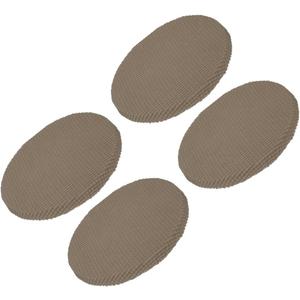 Round Bar Stool Covers - 4 Packs Anti-Slip Washable Elastic Soft Seat Slipcovers Fits for Bar Chair Stool - 11 Inch-16 Inch Dia, Coffee