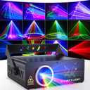 Ehaho DJ Laser Lights for Party, Hundreds of 3D Animation Laser Light Show Machine, DMX512 Music Sound Activated Laser Dance Light, RGB Beam Scanning Projector w/Remote Control for Indoor