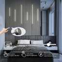 HAMRVL Black LED Recessed Lighting Kit, 6 PCS DC12V Natural White 4000k Wall Panel Lights with Smart Switch, Self-Adhesive, Dimmable LED Lights for Wood Wall Panels, Headboard, Under Cabinet Lighting, 42in＋26in＋18in/6-Pack