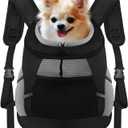 Dog Backpack Carrier, Front Chest Carrier for Cat Small Dogs, Pet Carrying Bag for Travel Hiking Cycling Outdoor Black S (Suggested Pet Height 7-10 in, 2-6 lbs)
