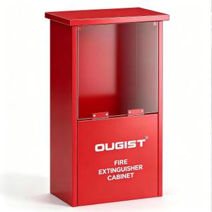 Ougist Fire Extinguisher Cabinet, Holds 2-1/2 lb Units, Rust-Proof Fire Extinguisher Wall Box with Shatter-Proof Acrylic Window for Garages & Basements, Built for Real Life, Large