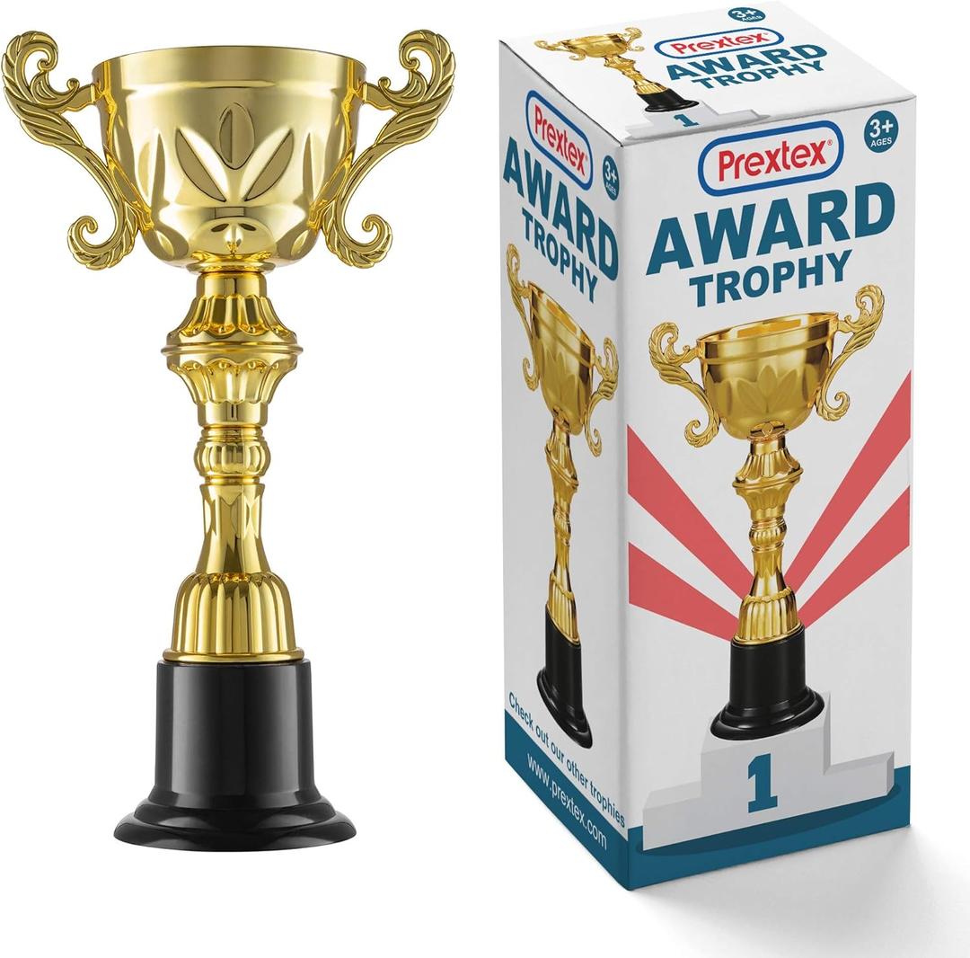 PREXTEX Golden Statues Trophy Award - Awards and Trophies for Party Celebrations, Award Ceremonies, and Appreciation Gifts - Ideal for Competitions, Rewards, and Party Favors for Kids & Adults