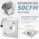7-1/4"x7-1/8 S97012026 Bathroom Exhaust 50CFM Fan Motor Assembly Compatible with Bro-an Nu-Tone 696N-R02 B 696N-R01 B 688-K 688-J 688-H 688-G 663-G 663-H 663-J Bathroom Fan Replacement by Fetechmate