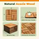 Premium Patio Deck Tiles, 10 PCs 12x12 Snap Together Wood Flooring for Outdoor, Balcony, Porch, Poolside, Waterproof All Weather, Golden Teak