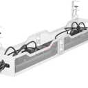 Under Desk Cable Management Tray White, Litwaro Cable Management Under Desk No Drill, 25'' Cable Tray with Clamp for Wire Management, Cord Organizer for Office, Home - No Damage to Table