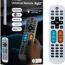 UltraPro BigEZ OneTouch Big Button Universal TV Remote for Seniors, Easy to Use, Replacement Remote for Samsung, LG, Sony, Vizio, Roku TV, Streaming Players, Backlit Buttons, 2 Device, White, 85053