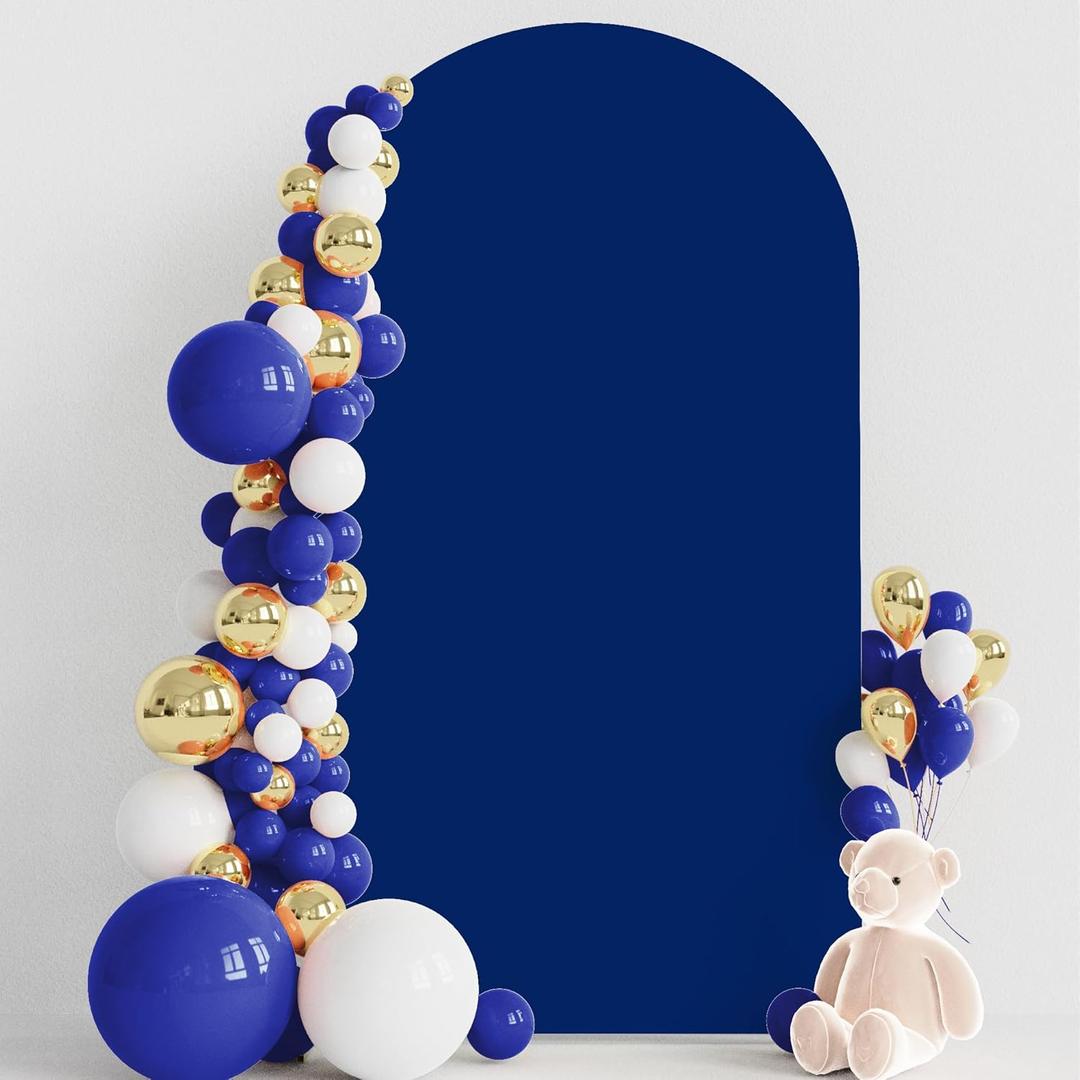 Wokceer 7.2FT Spandex Fitted Wedding Arch Stand Cover Round Top Chiara Arch Backdrop for Birthday Party Ceremony Banquet Decoration Royal, Blue