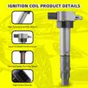 Set of 4 Ignition Coils Pack UF532 MR994642 & 4 PCS Iridium Spark Plugs Compatible with Mitsubishi Eclipse Galant Outlander 2.4L 3.8L