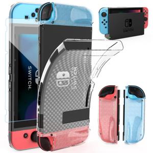 HEYSTOP Protective Case Cover for Nintendo Switch, Case Compatible with Nintendo Switch and JoyCon Controller with a Switch Tempered Glass Screen Protector