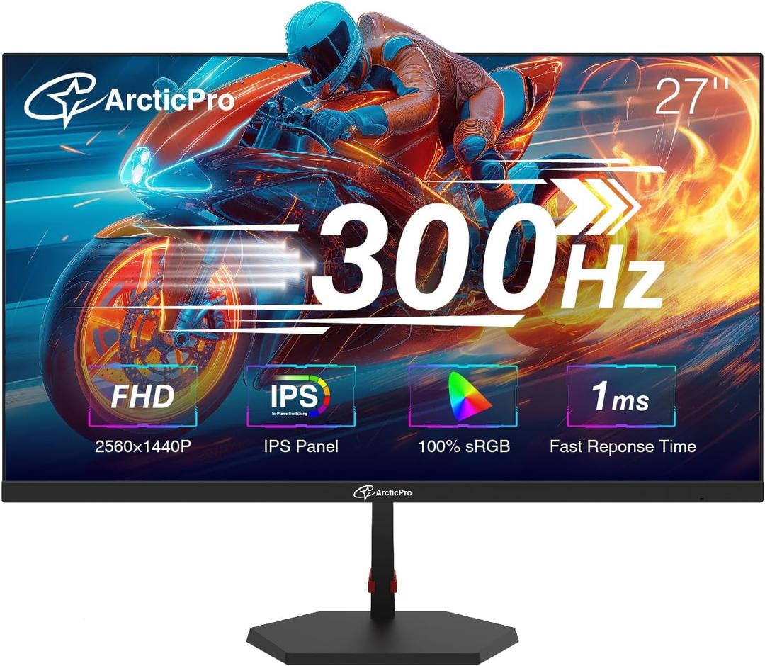 27 inch 300Hz 240Hz Gaming Monitor, FHD 1080p, 1ms, PC Monitor Gaming, Fast IPS, Adaptive sync, PC Computer Monitor, Ultra Slim, DP x2, HDMI x2, VESA Support, Bluelight Filter