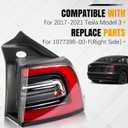 3Pin Right LED Tail Light Assembly For 2017-2023 Tesla Model 3 | For 1077398-00-F,Rear Brake Lamp,Red Signal