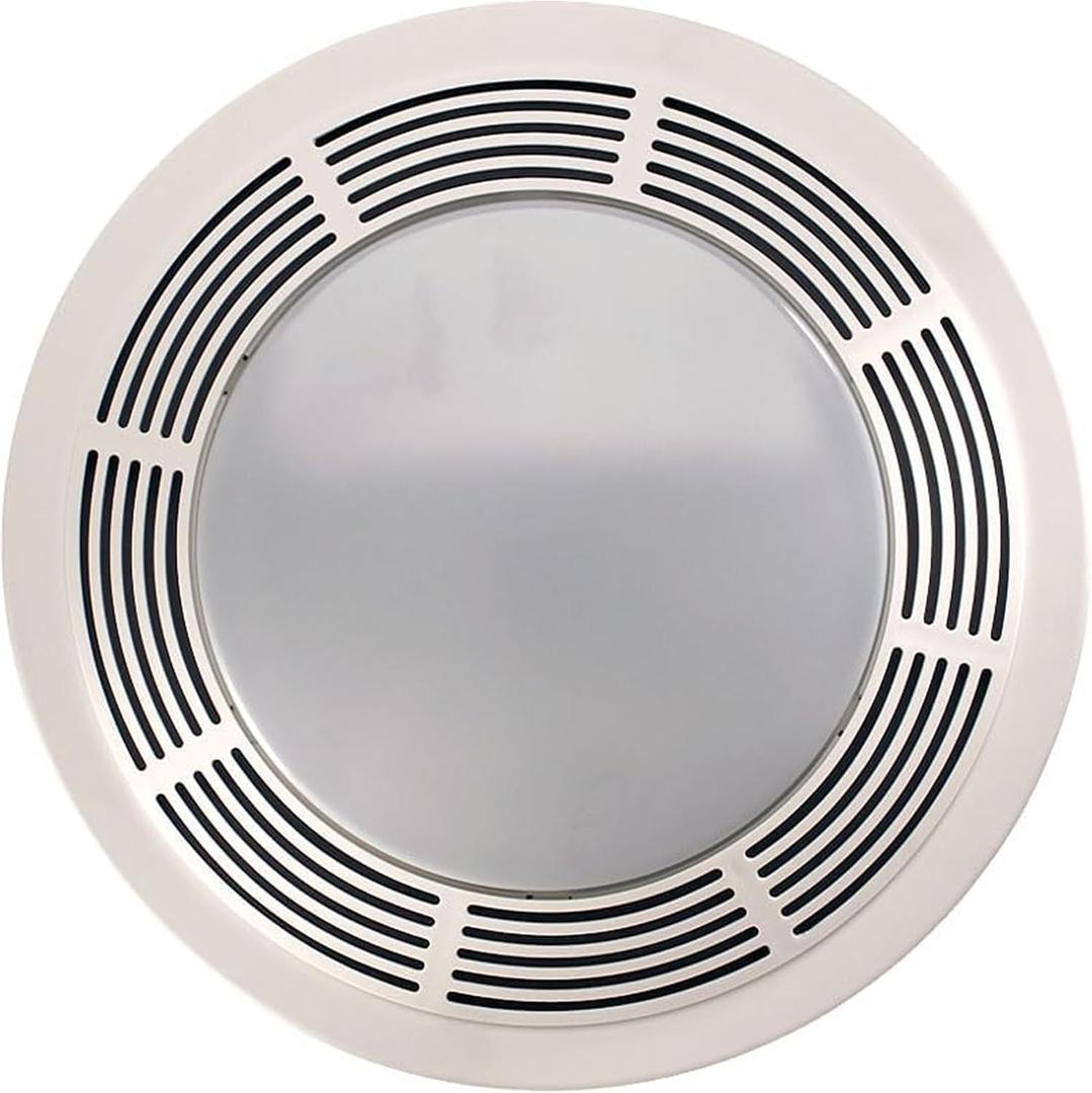 Broan-NuTone 750 Round Fan and Light Combo for Bathroom and Home, White Grille with Glass Lens, 100-Watts, 3.5 Sones, 100 CFM