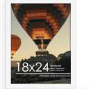 18x24 Picture Frame, White 18 x 24 Poster Frame for Horizontal or Vertical Wall Mounting, 1 Pack