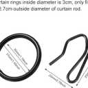 Hotop 60 Pieces 1.26 Inch Metal Drapery Curtain Rings Curtain Hanging Rings and 60 Pieces Metal Drapery Pin Hooks for Drapes Window Door Shower (Black)