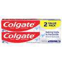 Colgate Baking Soda & Peroxide Toothpaste - Whitens Teeth, Fights Cavities & Removes Stains, Brisk Mint, 6 Ounce (Pack of 2)