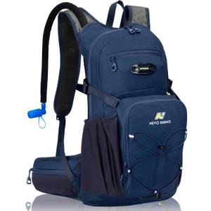N NEVO RHINO Hydration Backpack, 18L Multipurpose Hiking Backpack with 3L Water Bladder, Water Backpack Insulated Hydration Pack Ideal for Hiking and Cycling (Blue)