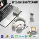 Wireless Headset, Bluetooth Headset with Microphone Noise Canceling& Charging Dock, V5.2 Wireless Headphones with Mic Mute & USB Dongle, 45Hrs for Work/Meetings/Call Center/Office/Teams/Zoom
