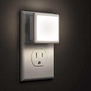 L LOHAS LED Night Lights Plug into Wall 2-Pack, 0.3W Plug in Night Light, Dusk to Dawn, 5000K Daylight White Bright Nightlight Auto-On/Off for Adults Kids Room Bedroom Bathroom Hallway Kitchen Non-Dim