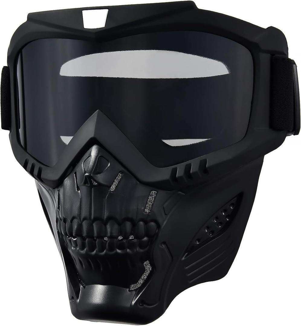 Motorcycle Face Mask Full Face,Dirt Bike Goggles Motocross, ATV, Offroad, Riding Racing Goggles for Men Women (HulifoxGray)